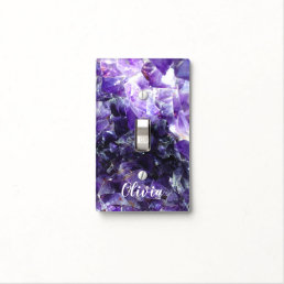 Purple amethyst Personalized Name Light Switch Cover