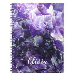 Purple amethyst Personalized Name Notebook