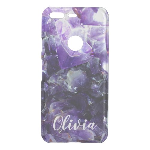 Purple amethyst Personalized Name Uncommon Google Pixel Case