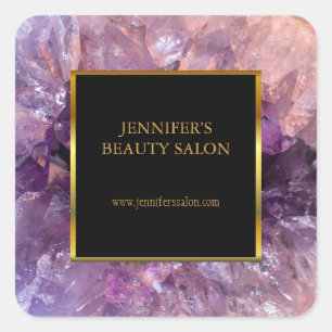 Purple amethyst professional promotion square sticker