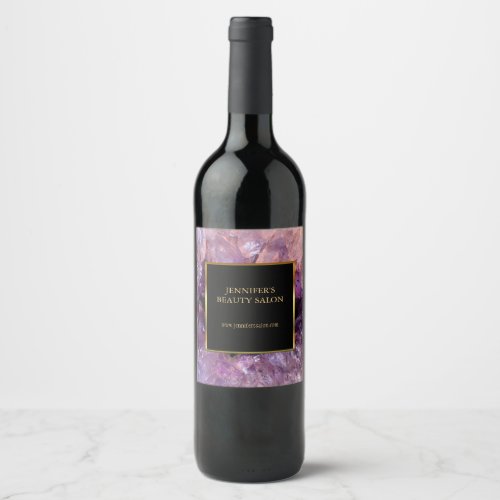 Purple amethyst professional promotional wine label