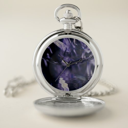 Purple Amethyst Quartz Crystal February Birthstone Pocket Watch