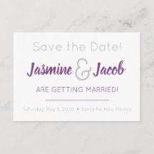 Purple Amethyst Save the Date Card