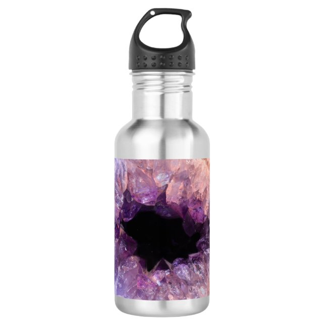 Purple Amethyst Stainless Steel Water Bottle (Front)