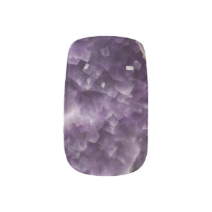 Purple Amethyst Stone Minx Nail Art