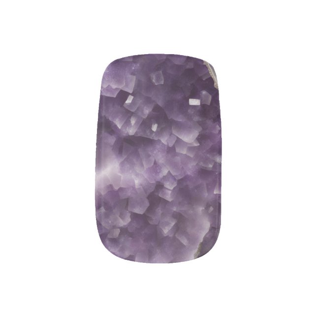 Purple Amethyst Stone Minx Nail Art (Right Thumb)