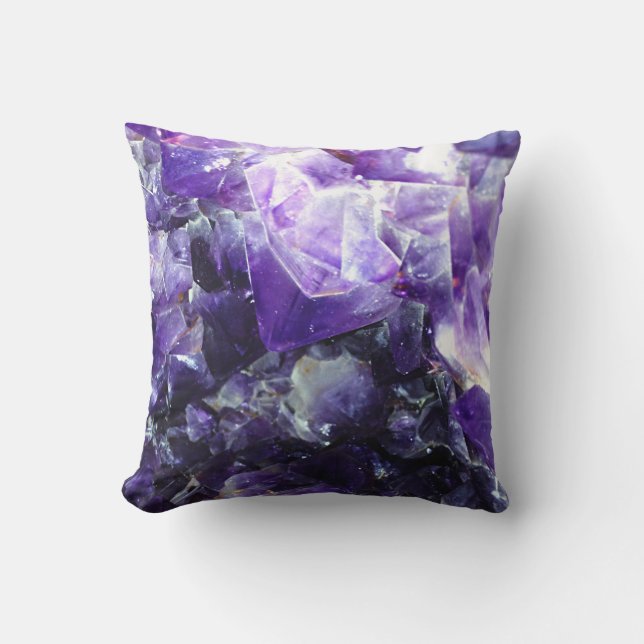 Purple amethyst throw pillow (Front)