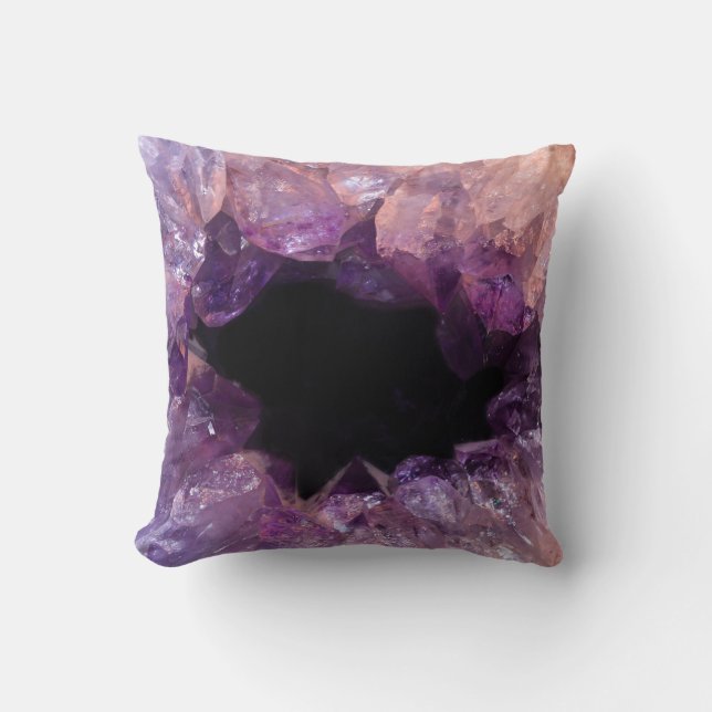 Purple Amethyst Throw Pillow (Front)