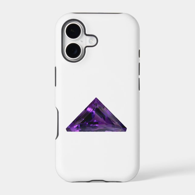 Purple Amethyst Triangle Gemstone Iphone Case (Back)