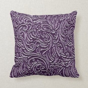 Purple Amethyst Vintage Tin Tile Look Rustic Home Throw Pillow by TimelessManePatterns at Zazzle