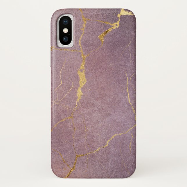 Purple Amethyst with Gold Marbl iPhone / iPad case (Back)