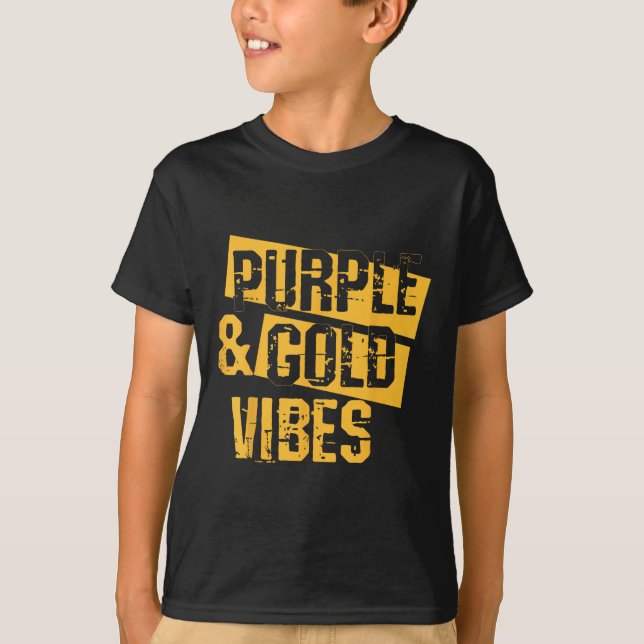 Purple &amp; Gold Game Day Football Shirt School A (Front)