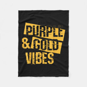 Purple & Gold Game Day Football Shirt School A Fleece Blanket