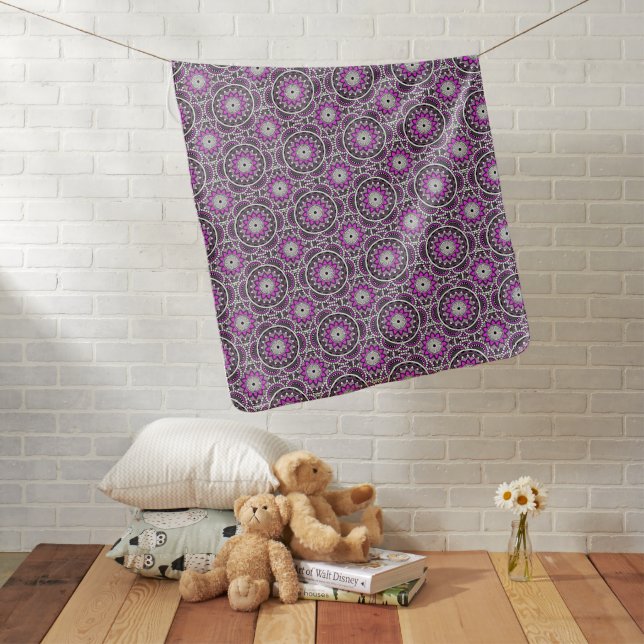 Purple ancient Islamic mandala pattern Baby Blanket (In Situ)