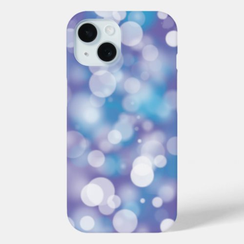 Purple and Aqua Bokeh Party Lights iPhone 15 Case