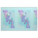 Purple and Aqua Giraffes- large Fabric