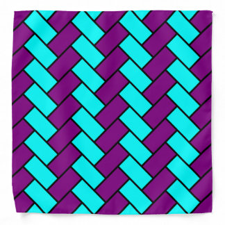 Purple and Aqua Herringbone Bandana