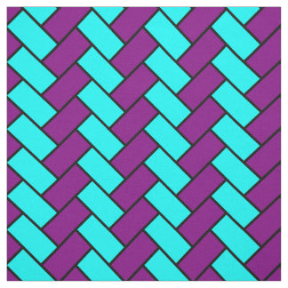 Purple and Aqua Herringbone Fabric