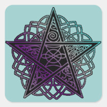 Purple and aqua intricate pentacle