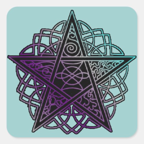 Purple and aqua intricate pentacle