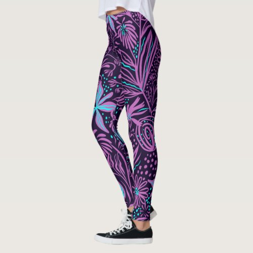 Purple and Aqua Leggings