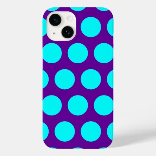 Purple and Aqua Polka Dots Case_Mate iPhone 14 Case