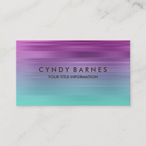 Purple and Aqua  Stripe Business Card