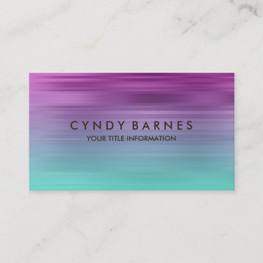 Customizable Purple and Aqua Stripe Business Card