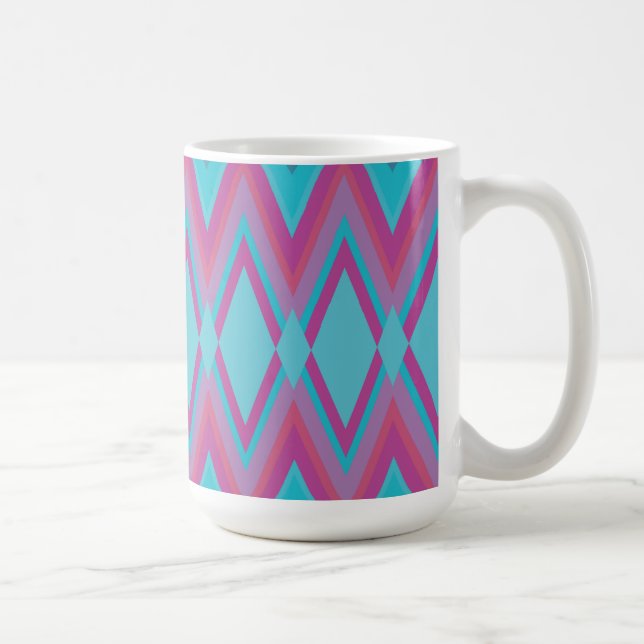 Purple and Aqua Tribal Coffee Mug (Right)