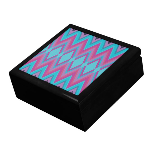 Purple and Aqua Tribal Jewelry Box (Side)