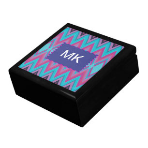 Purple and Aqua Tribal Keepsake Box