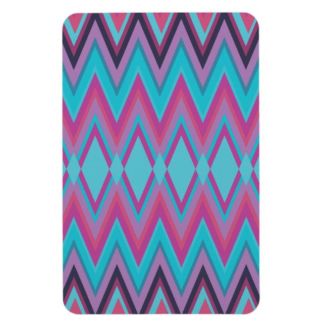 Purple and Aqua Tribal Magnet (Vertical)