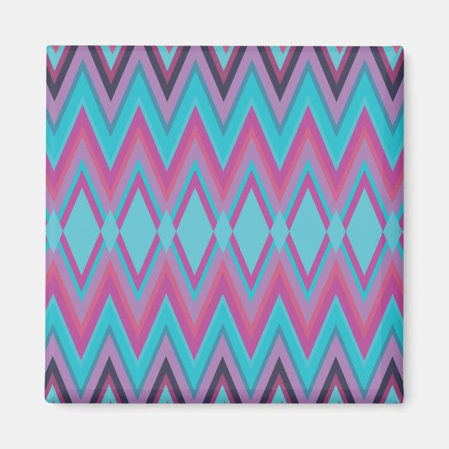 Purple and Aqua Tribal Magnet (Front)