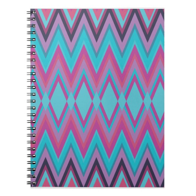 Purple and Aqua Tribal Notebook (Front)