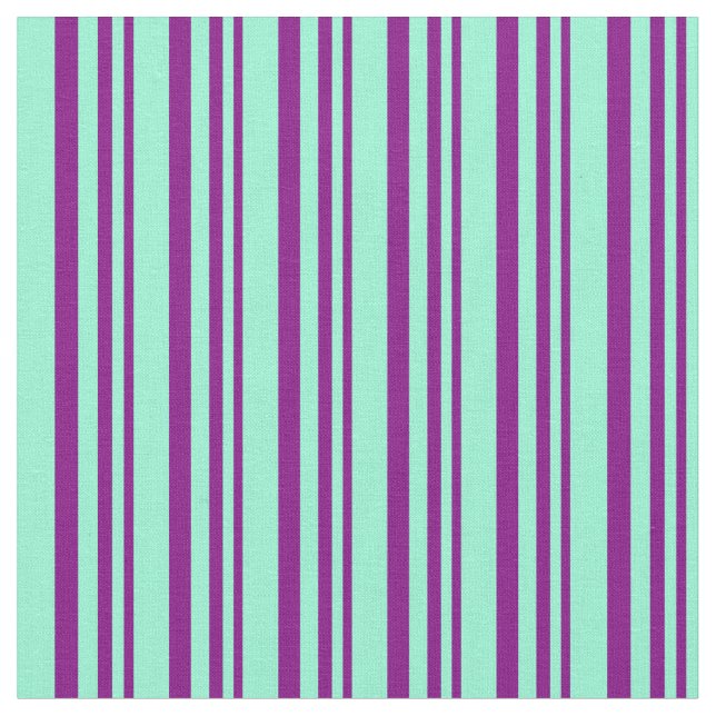 Purple and Aquamarine Lined/Striped Pattern Fabric (Close Up)