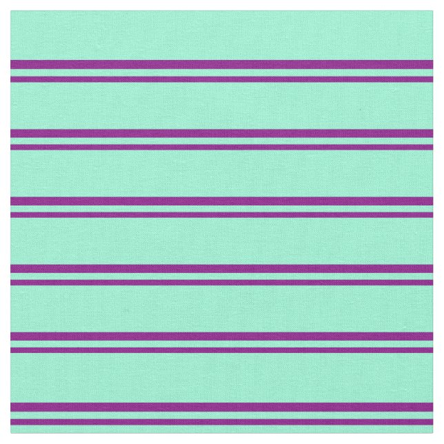 Purple and Aquamarine Striped/Lined Pattern Fabric (Close Up)
