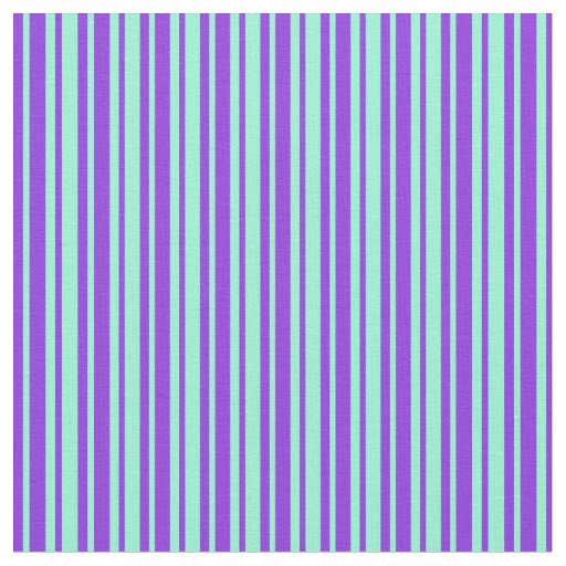 Purple and Aquamarine Striped Pattern Fabric
