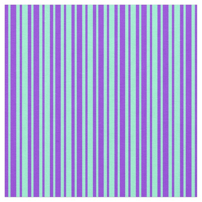Purple and Aquamarine Striped Pattern Fabric (Close Up)