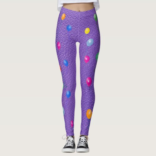 Purple and Balloons Leggings