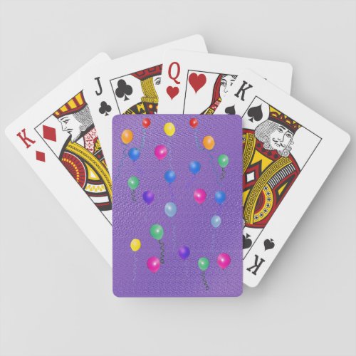 Purple and Balloons Poker Cards