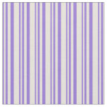 [ Thumbnail: Purple and Beige Lines Pattern Fabric ]