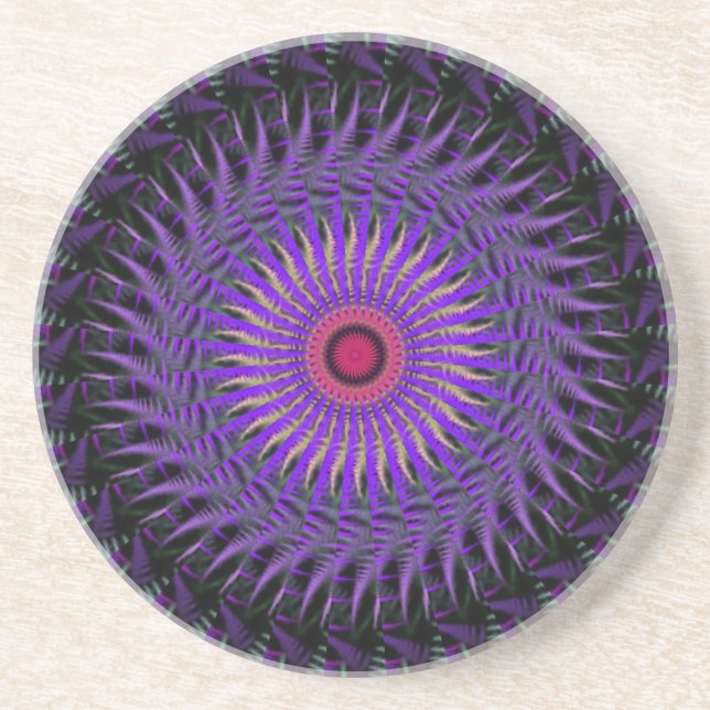 Purple and Black Abstract Coaster (Front)