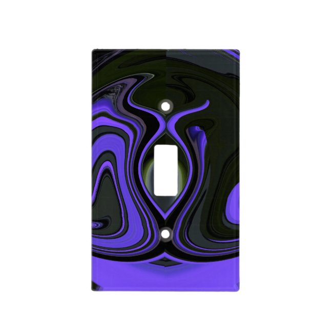 Purple and Black Abstract Light Switch Cover (Front)