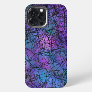 Purple and Black Abstract Line Unique Art    iPhone 13 Pro Max Case