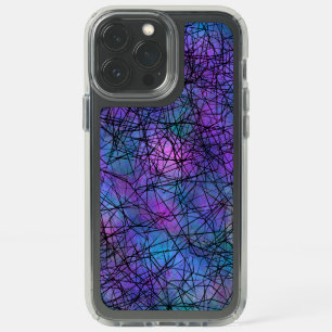 Purple and Black Abstract Line Unique Art Speck iPhone 13 Pro Max Case