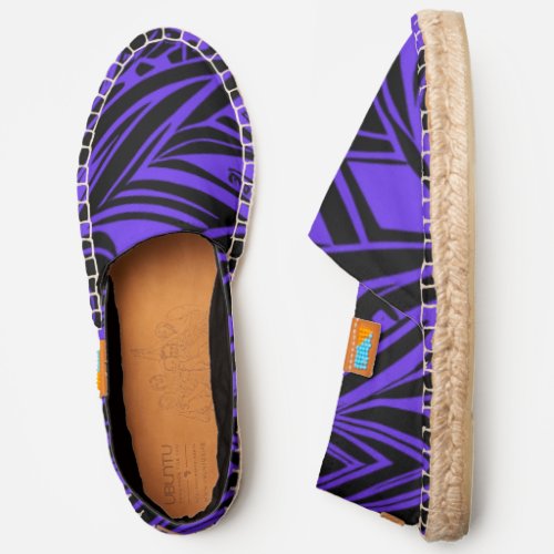 Purple And Black Abstract Tribal Pattern Espadrilles