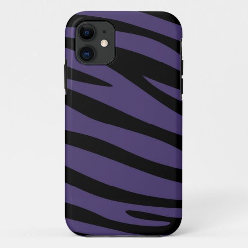 Purple and Black Animal print skin of Zebra iPhone 11 Case