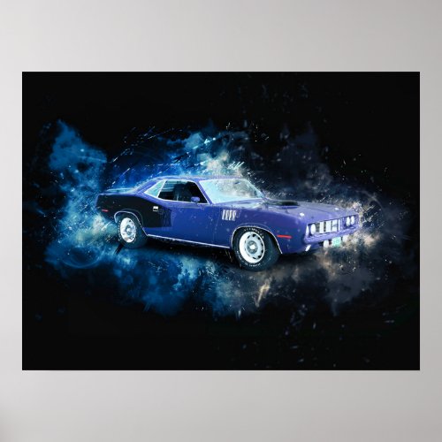 Purple and Black Barracuda Poster