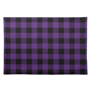 Purple and black Buffalo Plaid pattern Cloth Placemat