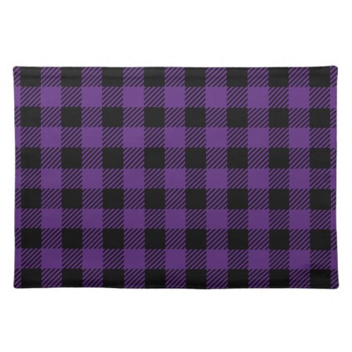 Purple and black Buffalo Plaid pattern  Cloth Placemat